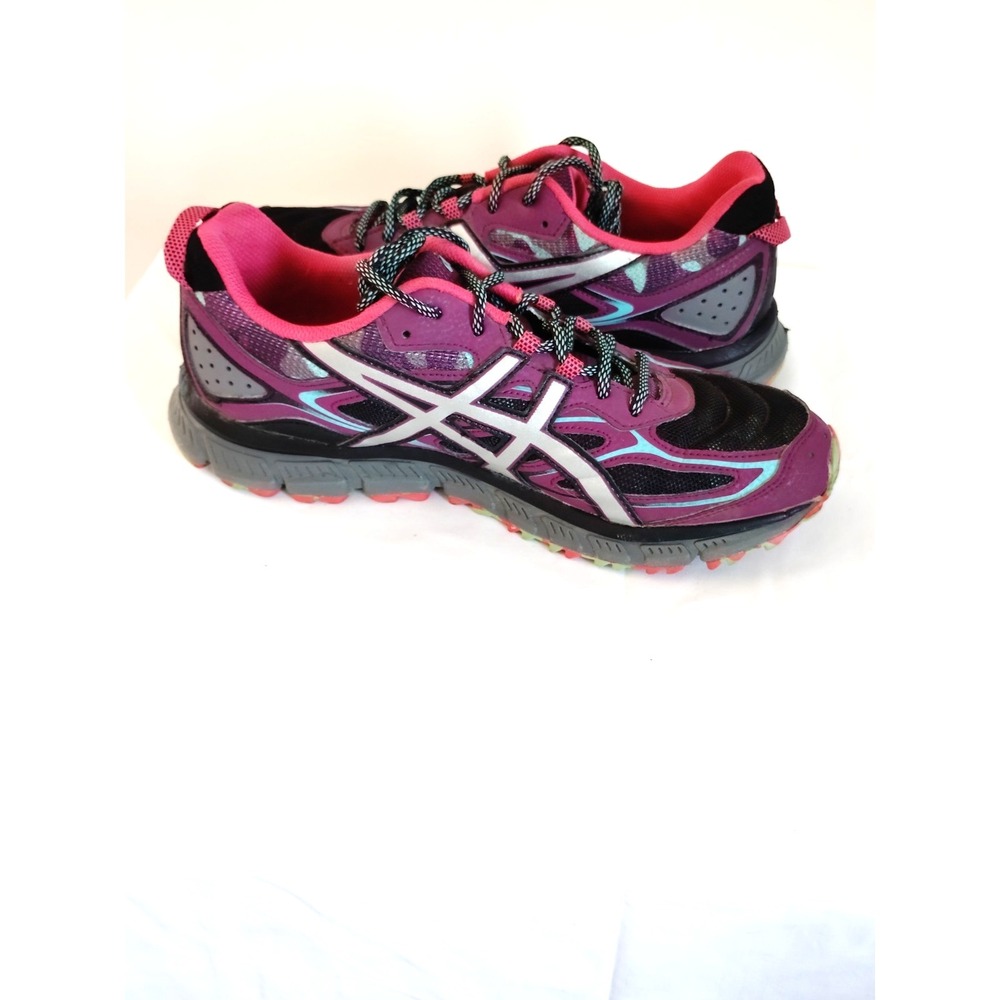 ASICS Gel‑Scram 5 Women’s Size 10 Trail Running Shoes Purple Black Blue Athletic